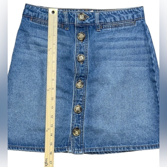 Harper Heritage Denim Mini Skirt Button Front Short Pencil Skirt Small - Picture 3 of 11